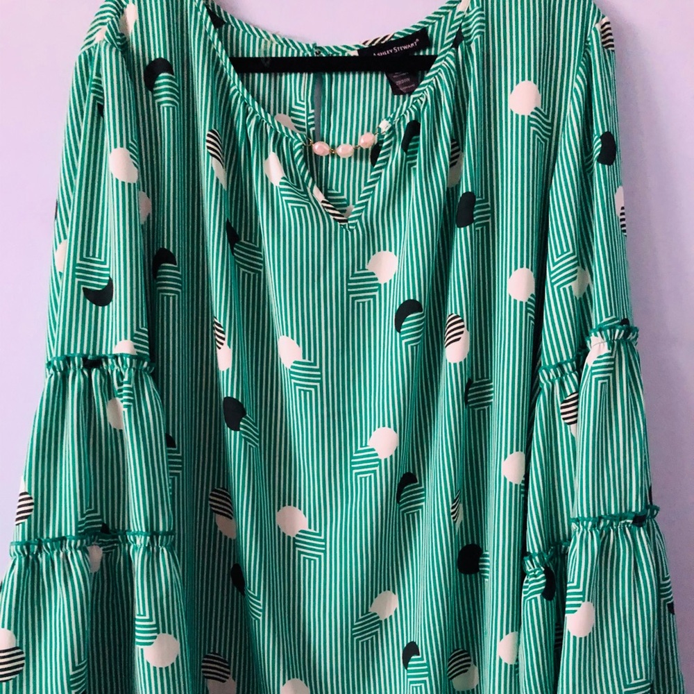 Ashley Stewart Bell Sleeve Blouse